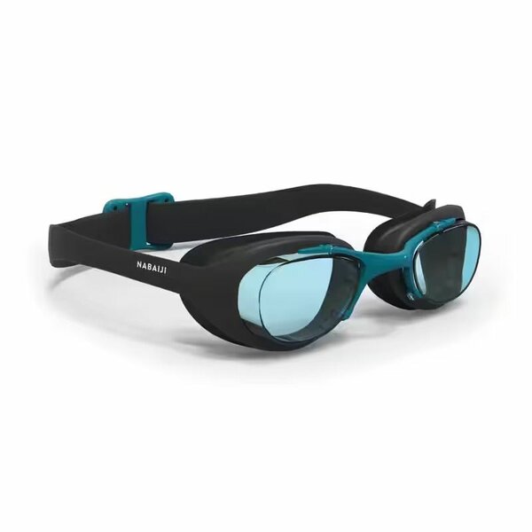 Xbase 100 adult swimming goggles clear lenses - black
