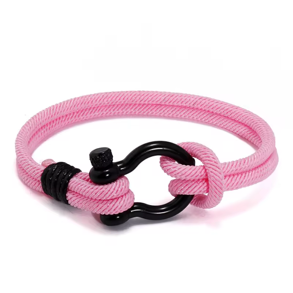 Bracelet en corde rose