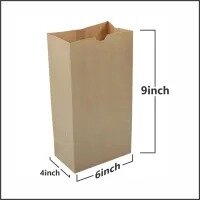 Brown Kraft Paper Bags, 4" 6" x 9" Inches, Gift Card, Gift Candy, Cookies, Doughnut, Crafts, Party Favor, Sandwich, Jewelry, Foods, Vegetables, Recycled Kraft Paper Gift Bags