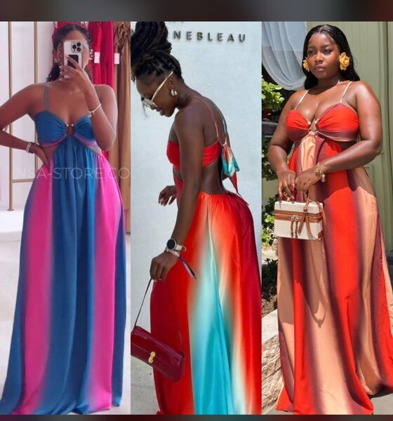 Robe longue dégradé chic