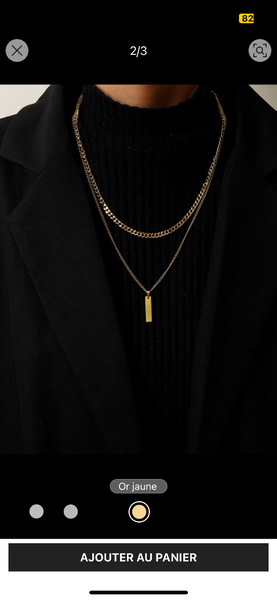 Collier Double Chaîne Doré