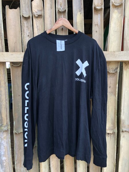 T-shirt noir homme manches longues COLUSION