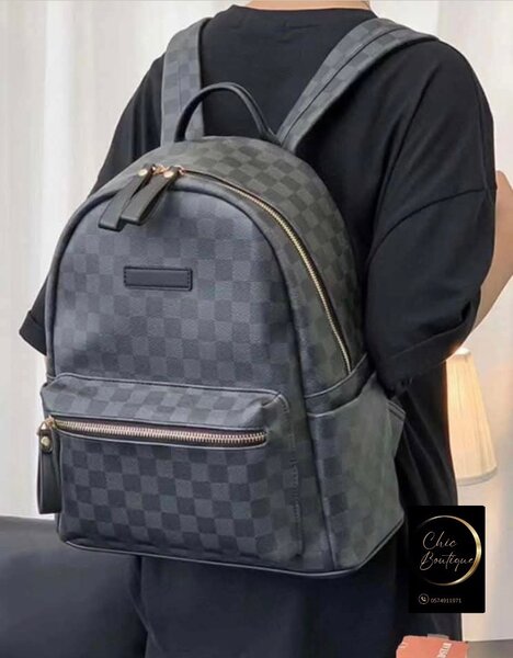 Sac à dos élégant motif damier