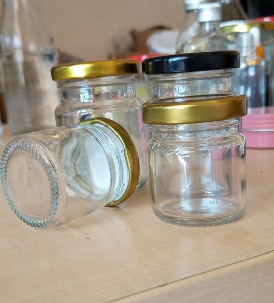 Glass bottles,jam, candle,etc