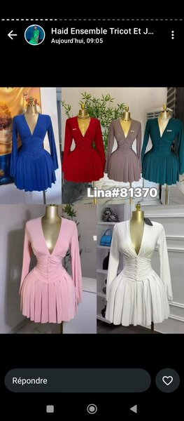 Robe Tricot Plissé Femme