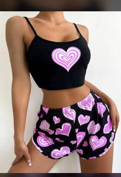 Ensemble Pyjama Cœur Femme