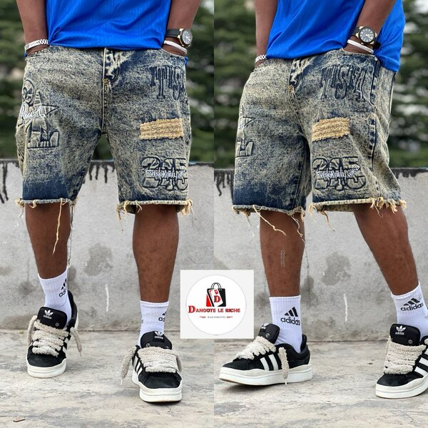 Shorts en jean déchiré homme