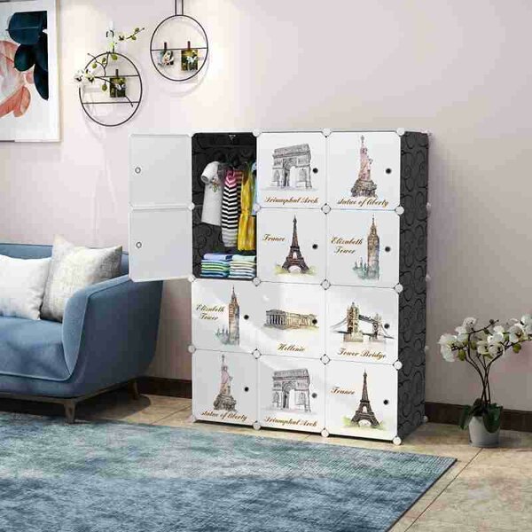 Armoire de rangement en feuilles de plastique Keshav 12 port