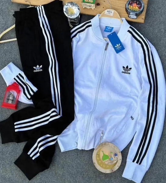 Ensemble survêtement Adidas blanc et noir