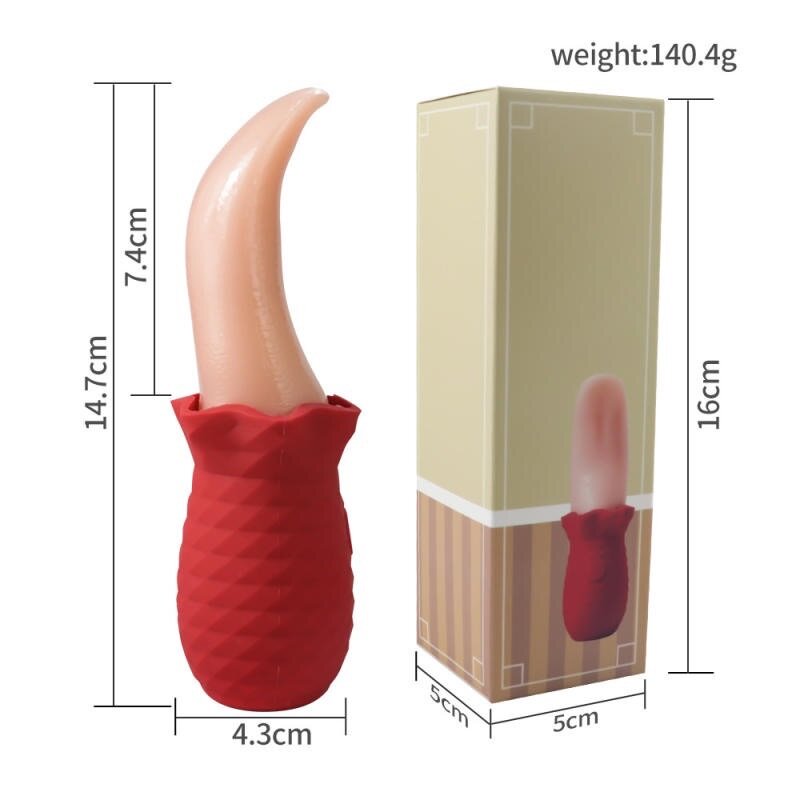 Rose realistic tongue vibrator