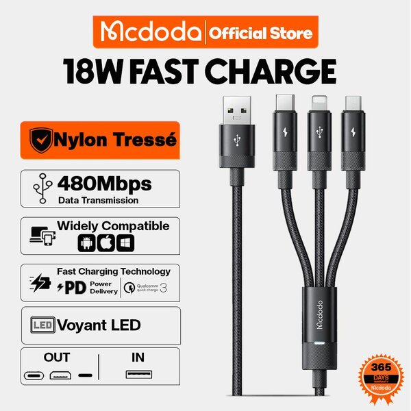 Mcdodo Câble 3 en 1  12W