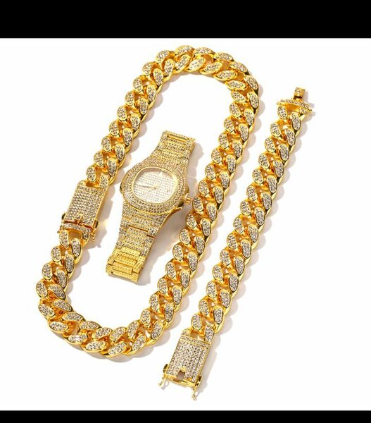 Montre et bracelet en or luxueux pour hommes