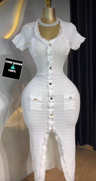 Robe Boutonnée Élegante Femme