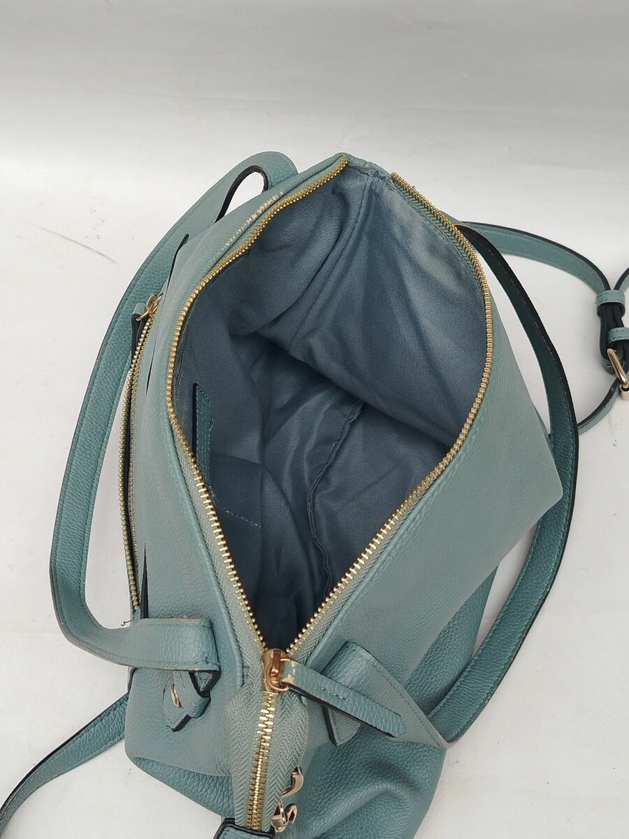 Sac à main en cuir vert turqoi