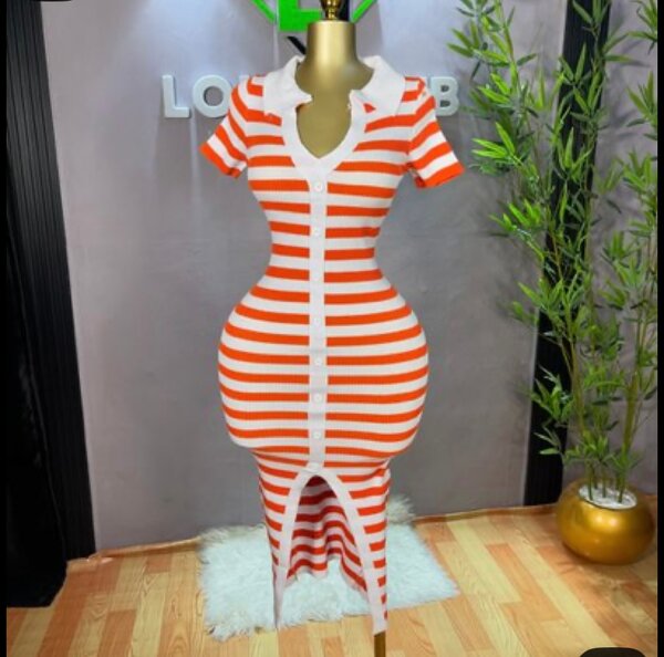 Robe Rayée Femme Élégante