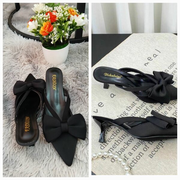 Élégants escarpins noirs à noeud