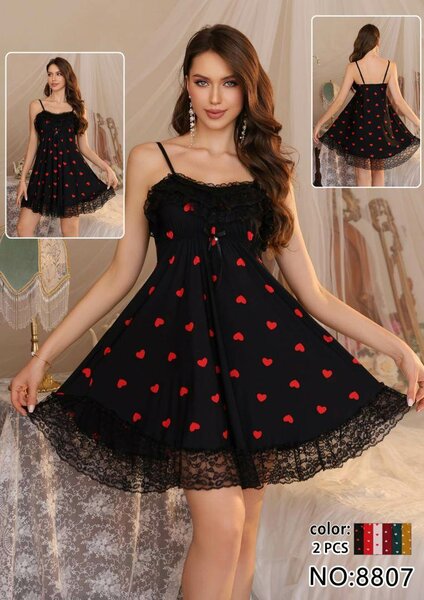 Nuisette à Cœurs Noir