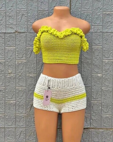 Ensemble crochet coloré femme