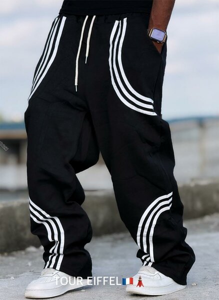 Pantalon baggy noir tendance