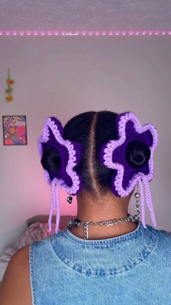 Élastique fleur crochet coloré