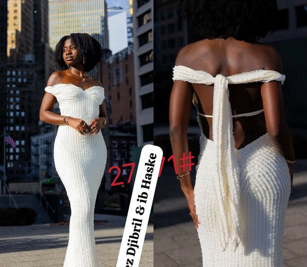 Robe blanche élégante soirée