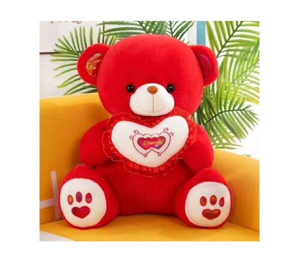 Ours en peluche rouge avec cœur