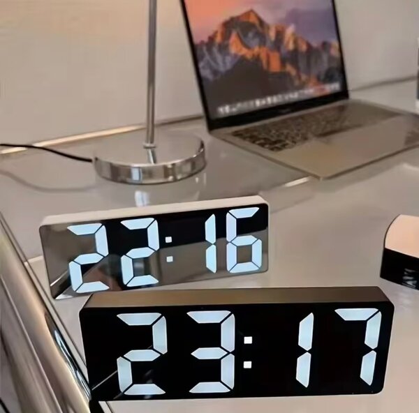 Réveil numérique LED miroir