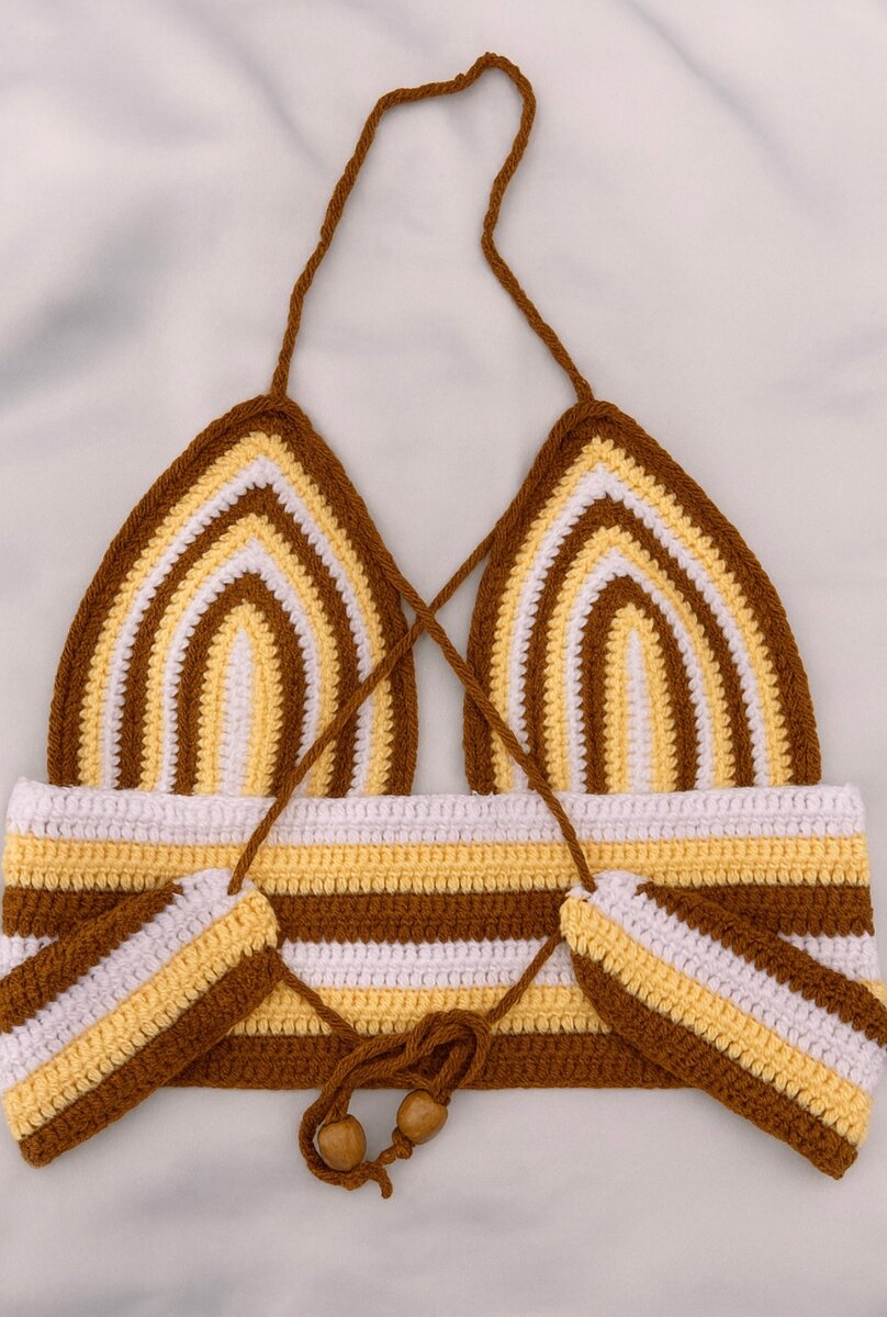 Top en crochet rayé