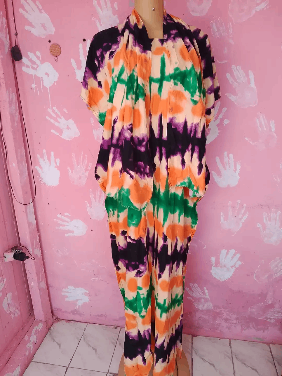 Robe longue colorée