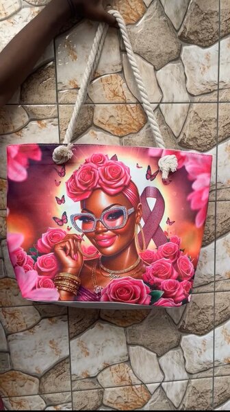 Sac cabas Octobre Rose Ruban