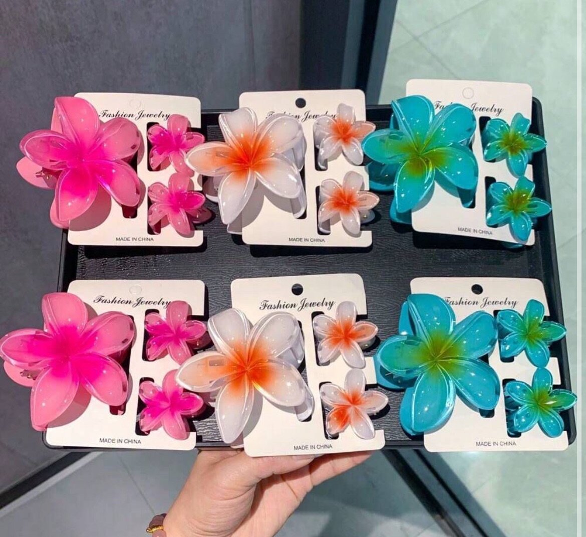 Lot de pinces à cheveux fleurs colorées