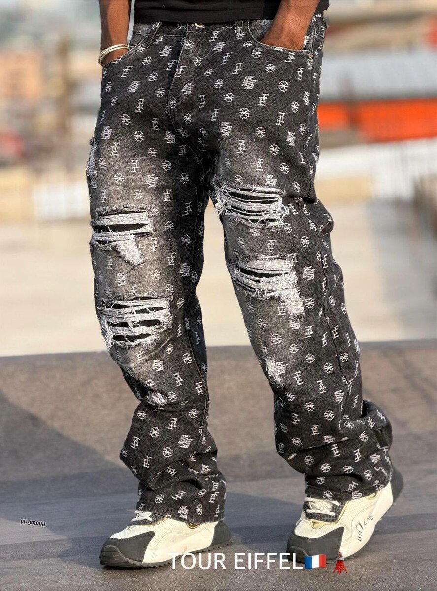 Jeans streetwear brodés