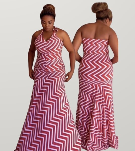 Robe longue rayée élégante