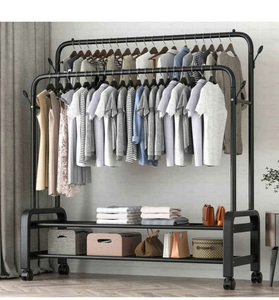 Étagère 2 en 1 rangement vêtements et chaussures