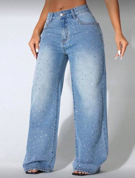 Jean évasé à strass