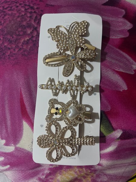 Lot de barrettes papillon strass