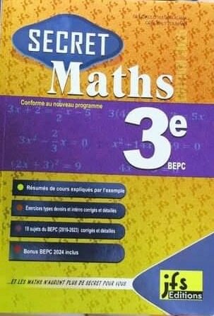 Livre Secret Maths 3e BEPC