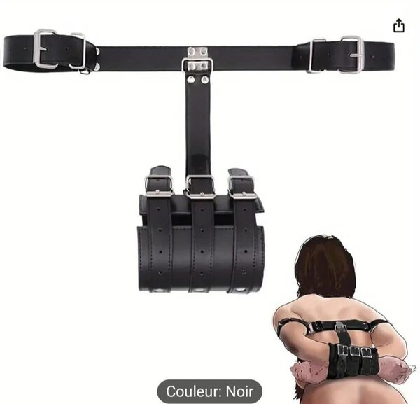 Attache BDSM cuir noir