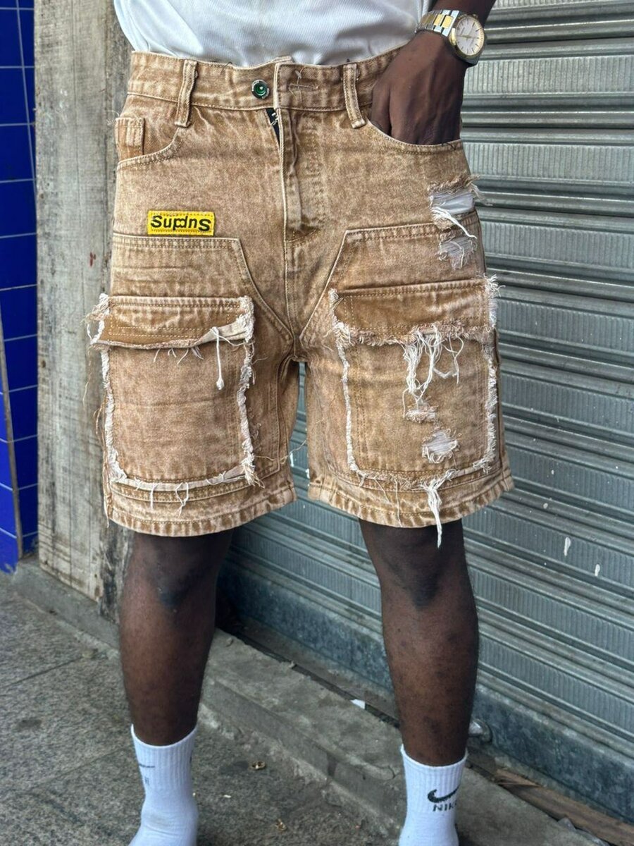 Short en jean décontracté homme