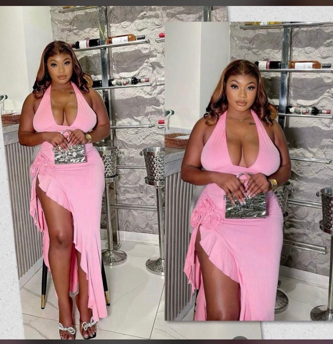 Robe élégante fendue