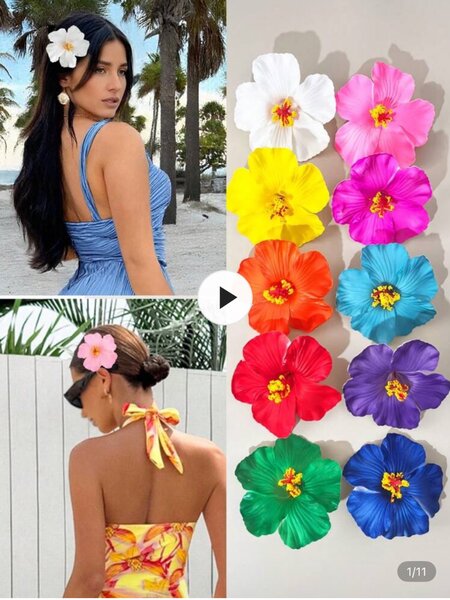 Fleurs de cheveux colorées