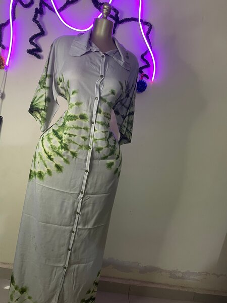 Robe longue à boutons Bohème