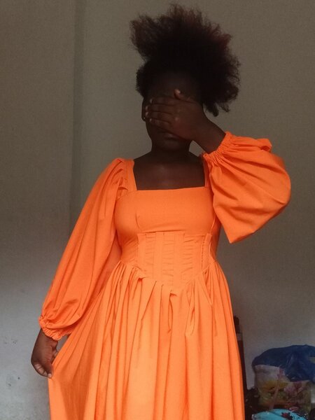 Robe Longue Évasée Orange