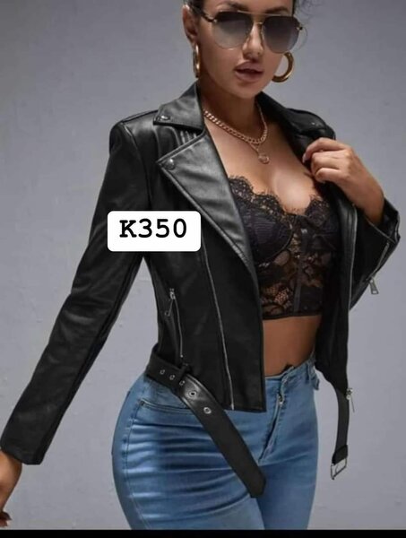 Women's leather jacket black