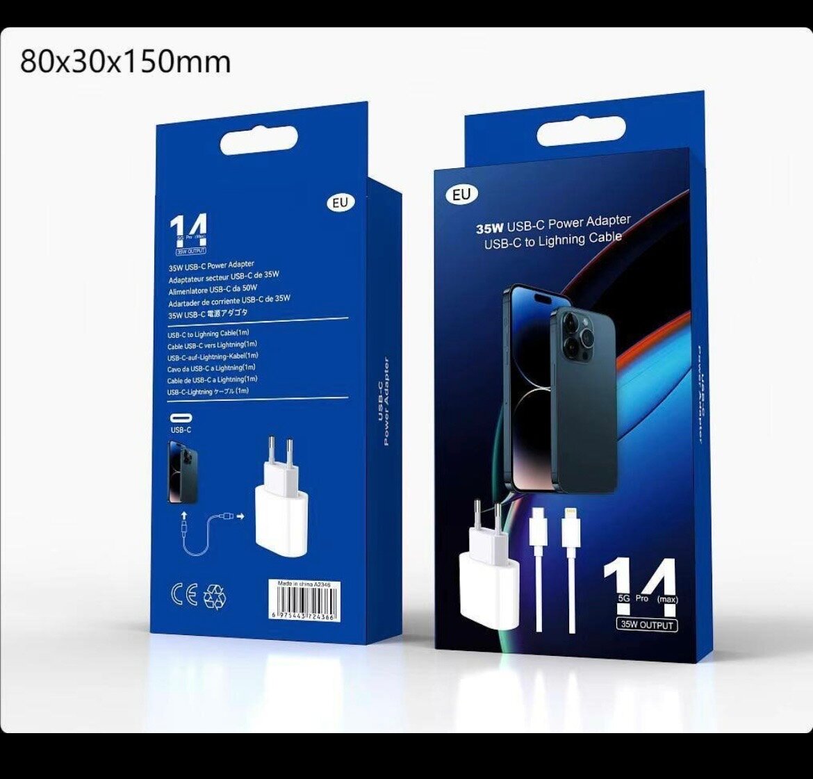 Chargeur USB-C 35W avec câble Lightning