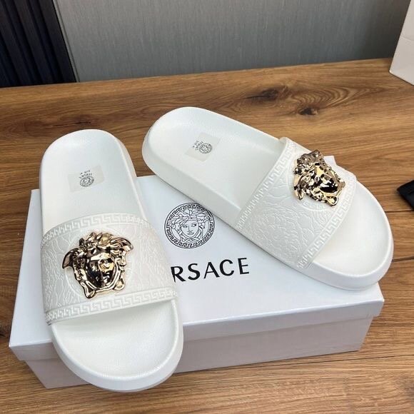 Mules Versace homme luxe blanc