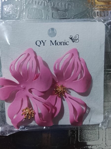 Boucles d'oreilles fleurs roses QY Monic