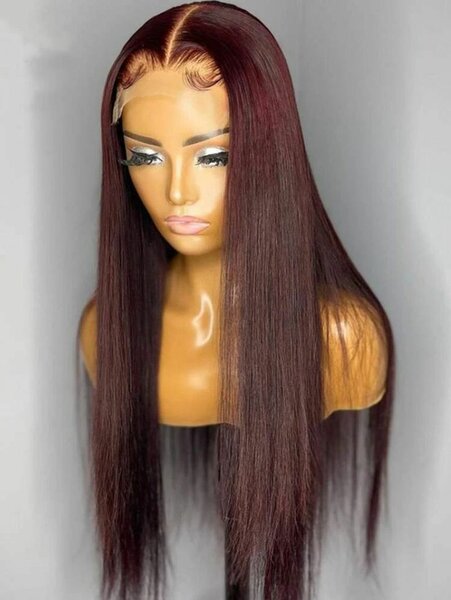 Burgundy straight wig