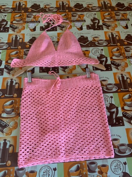 Ensemble bikini crochet rose