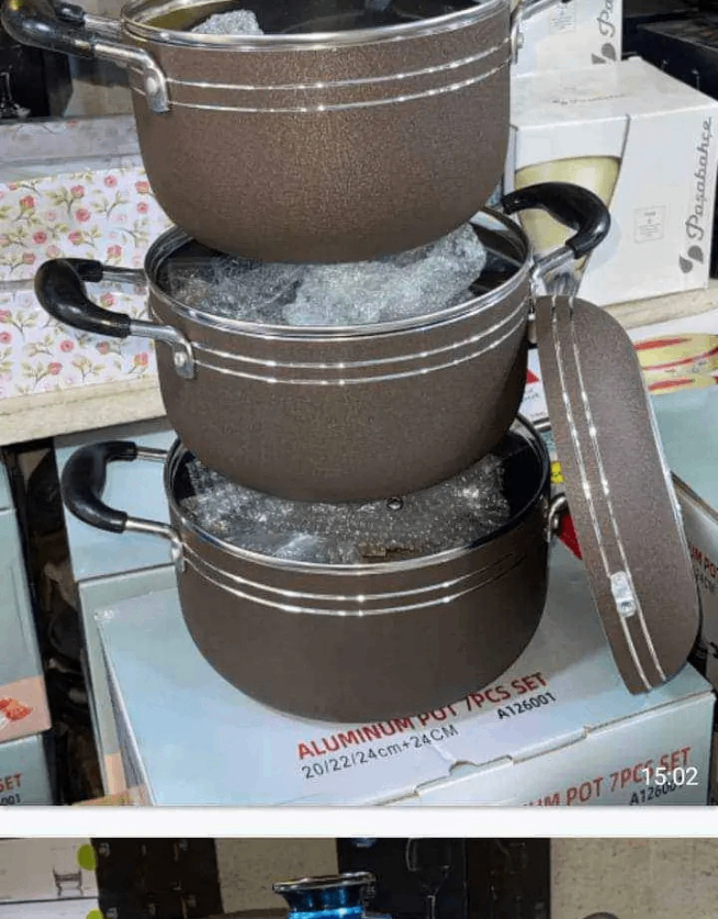 Batterie de cuisine en aluminium 7 pièces